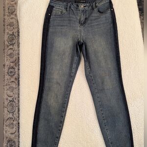 Versona Blue Skinny Jeans with Dark Side Panels
